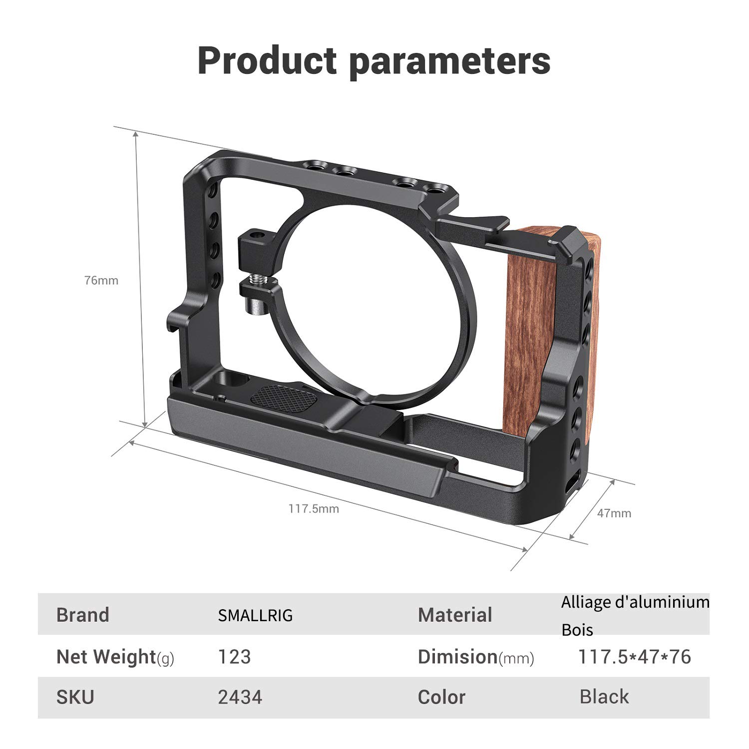 SMALLRIG RX100 VII Cage et RX100 VI Cage Seulement pour Sony RX100 VII et RX100 VI - 2434
