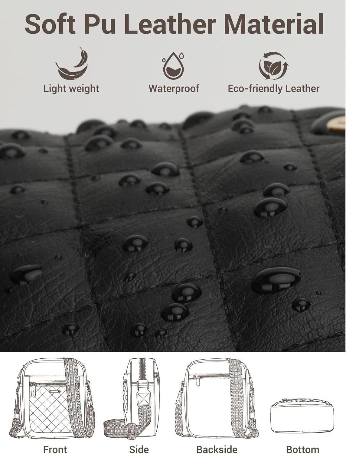 Capolo Crossbody Bags for Women Small Purses Handbag Shoulder Bags with Adjustable Strap for Travel Workout - Image 6