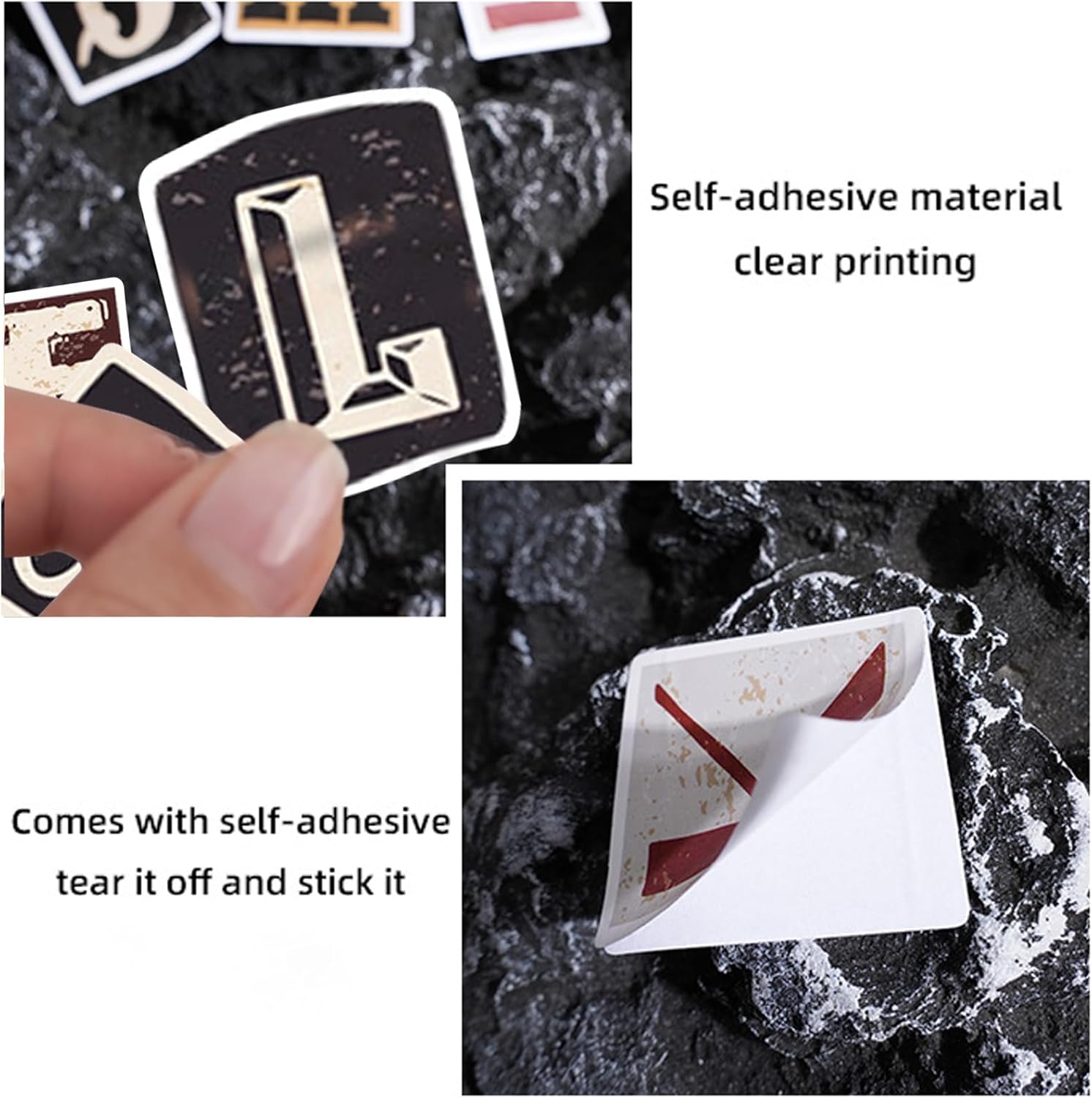 AYNKH 104pcs Retro Letter Stickers, Waterproof Vinyl Letter Stickers, DIY Stickers for Decorating Travel Suitcases, Signs, Mailboxes