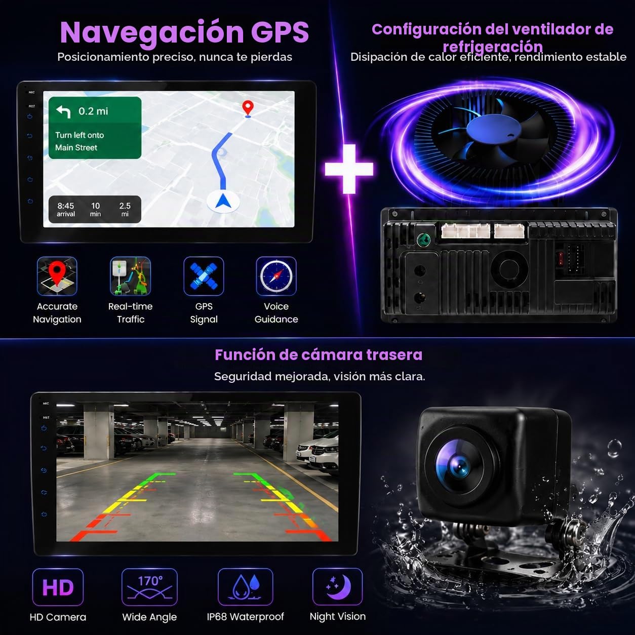 Pantalla carplay Renault Megane 3 2009-2014 con Android Auto y CarPlay Inalámbrico 9 Pantall Estéreo con FM/GPS Navegación/USB/Cámara Trasera/Reproductor Multimedia