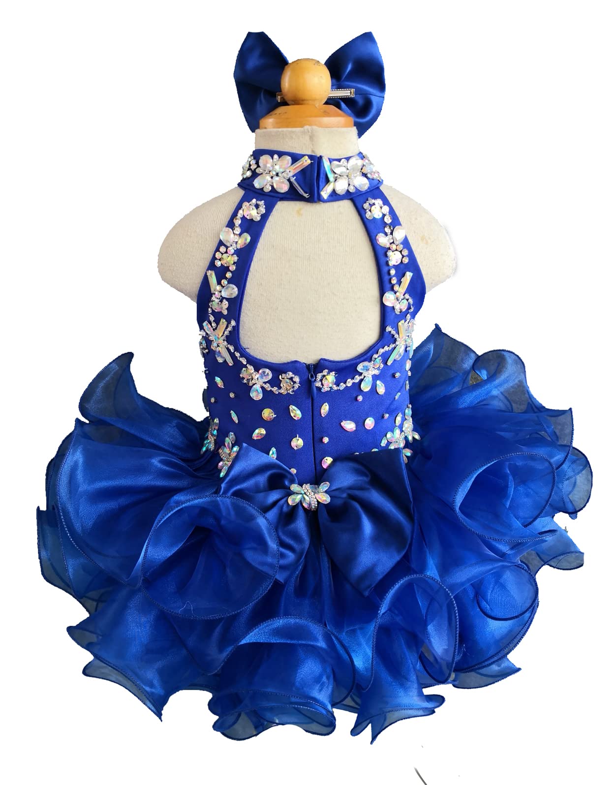 Jenniferwu G284-6 Baby-Kleid für Neugeborene, kleine Mädchen, Größe 18–24 M, Blau