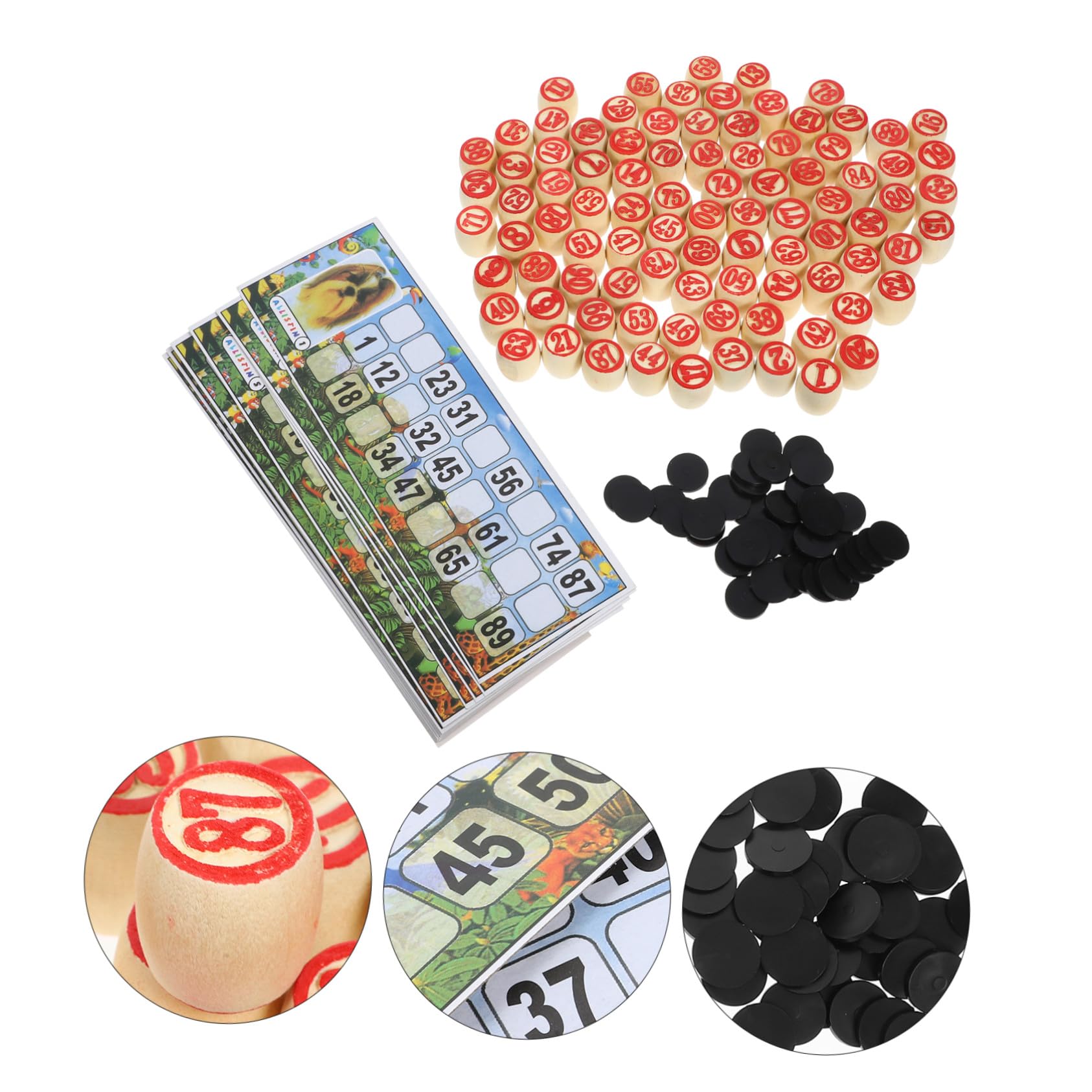 Jeu de Bingo de Fête en Bois, Set Jeu, Jeu Famille Adulte