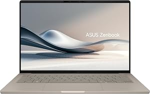 ASUS Zenbook A14 Ultra-Portable Laptop, Copilot+ PC, 14" OLED Display, Snapdragon X Processor, Up to 32HR Battery Life, Windows 11 Home, 16 GB Memory, 1TB SSD, Zabriskie Beige, UX3407QA-AS51-CA