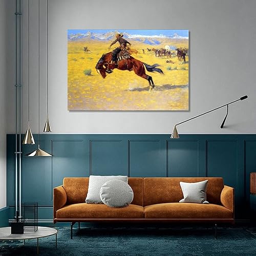 Vista 4 de 10 pinturas famosas de Frederic Remington – Póster artístico en lienzo de la mañana fría en la gama, arte de pared y arte de pared, póster moderno