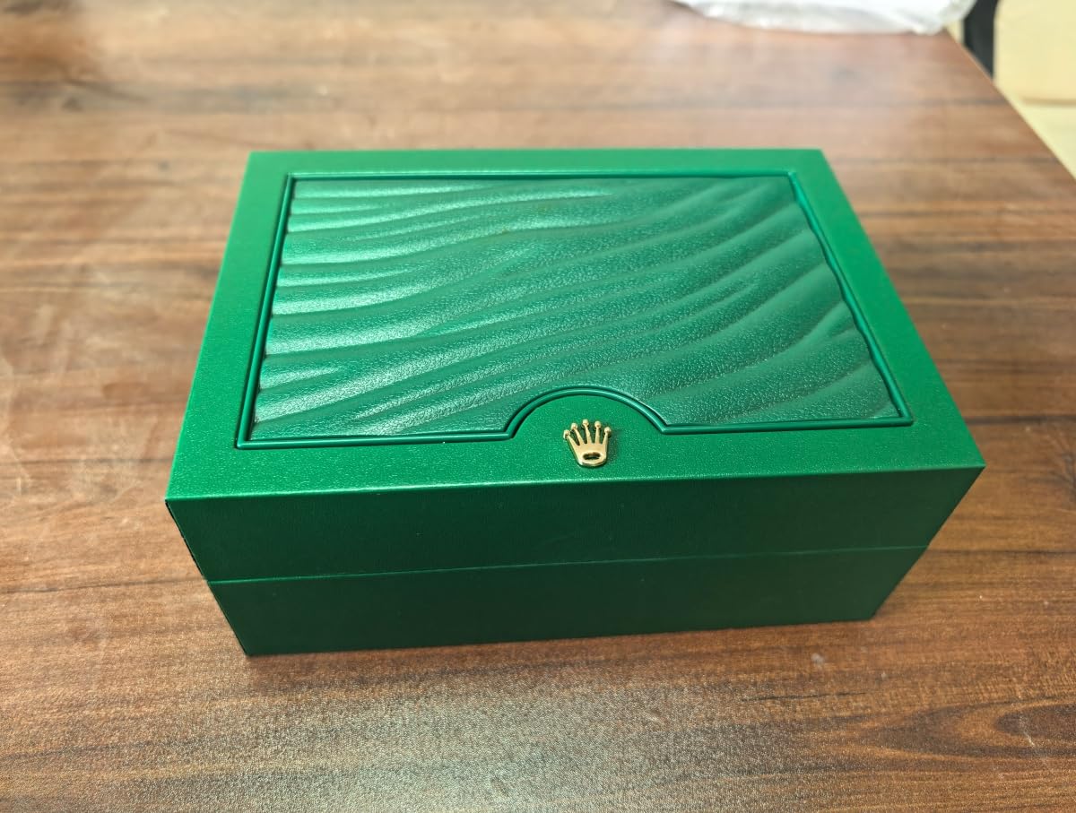 Boîte Protection Montre Cuir Vert Coffret Bois Emplacement Unique Organisateur Rangement Bracelets Précieux pour Rolex Cosmograph Daytona