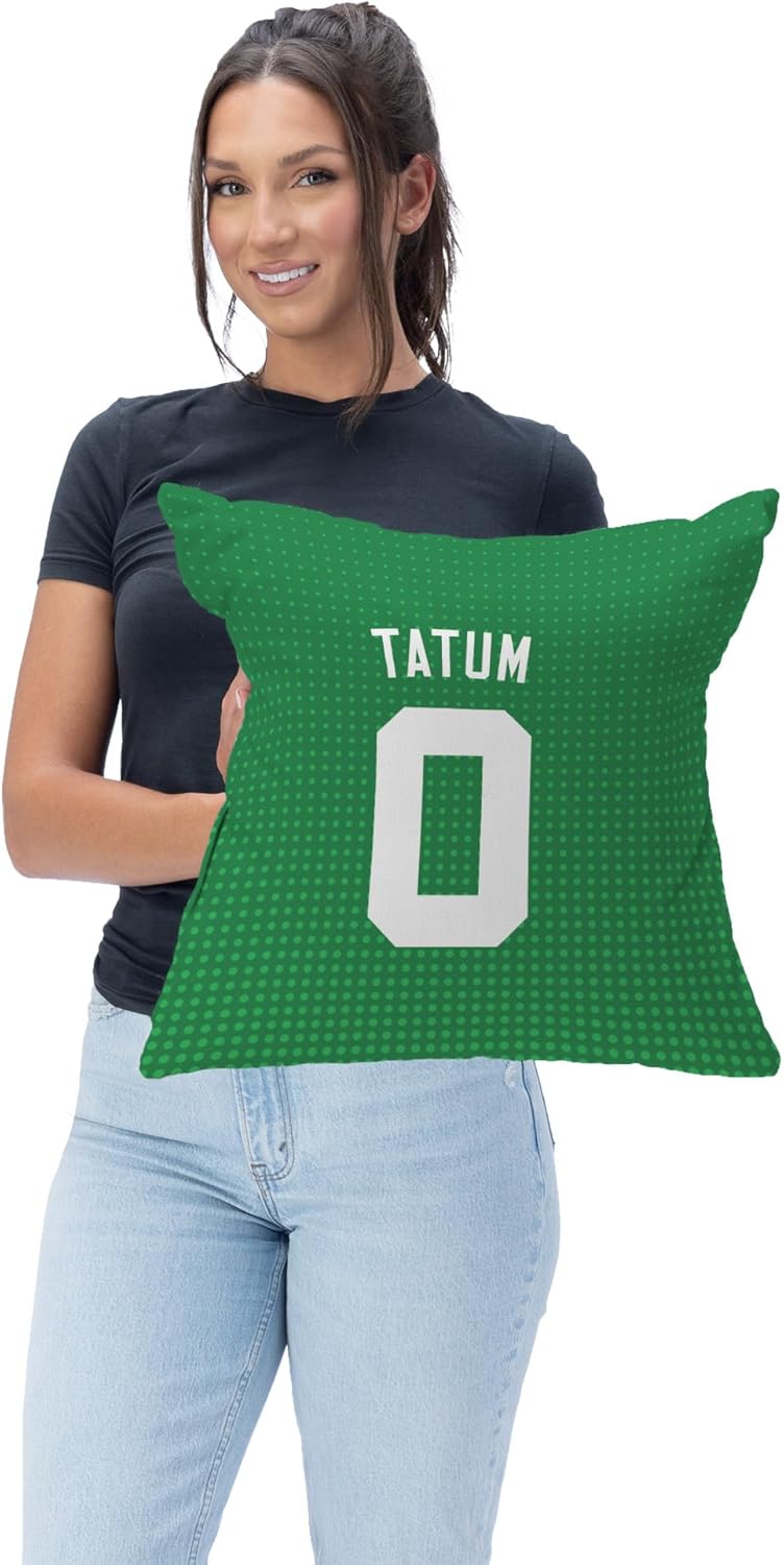 NORTHWEST NBA Boston Celtics Jayson Tatum Throw Pillow, Adults Boys Bedroom, Indoor Couch, 18 x 18 inches