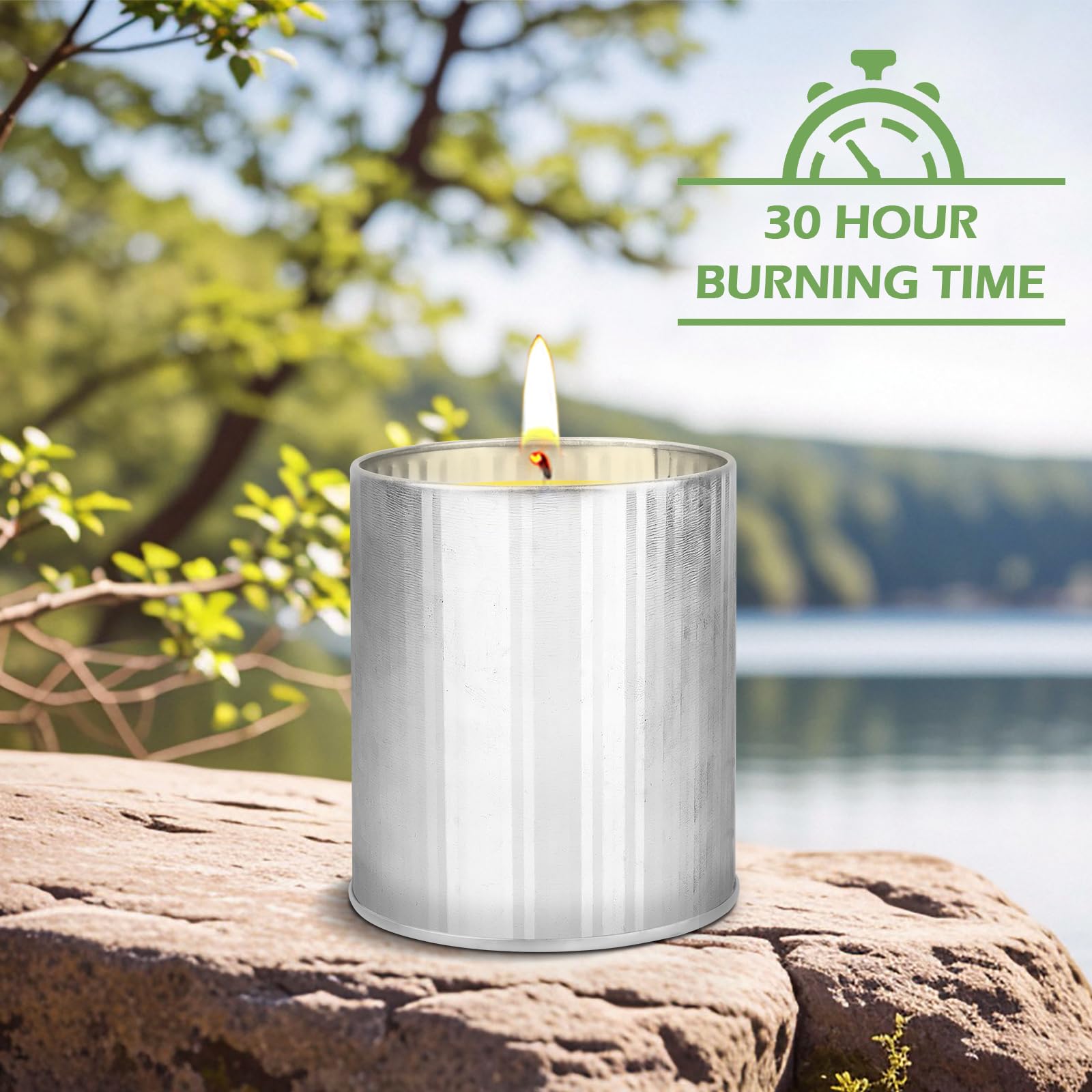 Świece Citronella Outdoor, 2 sztuki, 100-120 godzin na zewnątrz, Wosk Sojowy, Cytrynowy, Pudełko Prezentowe