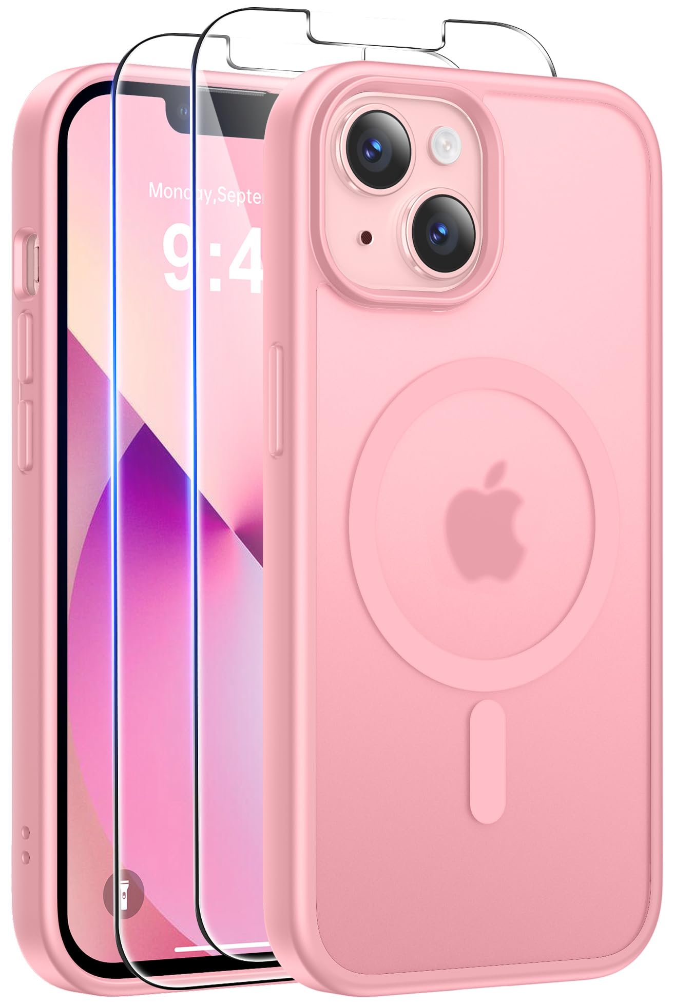 Qasyfanc Magnetic for iPhone 15 Case with 2 Tempered Glass Screen Protector, Compatible with MagSafe, Full Camera Protection, [Anti-Yellowing] Shockproof Protection Phone Case, Clear — view 25