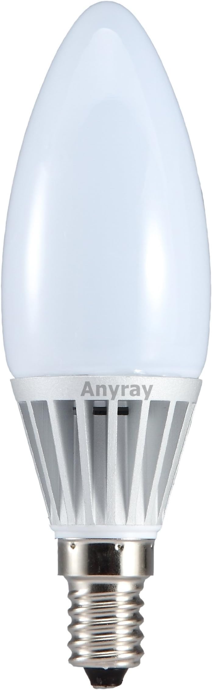 Anyray 1-LED Bulb 6-Watt LED E17 Intermediate Base Candle Light (40-Watt 50-Watt and 60W Replacement) Dimmable (Warm White)