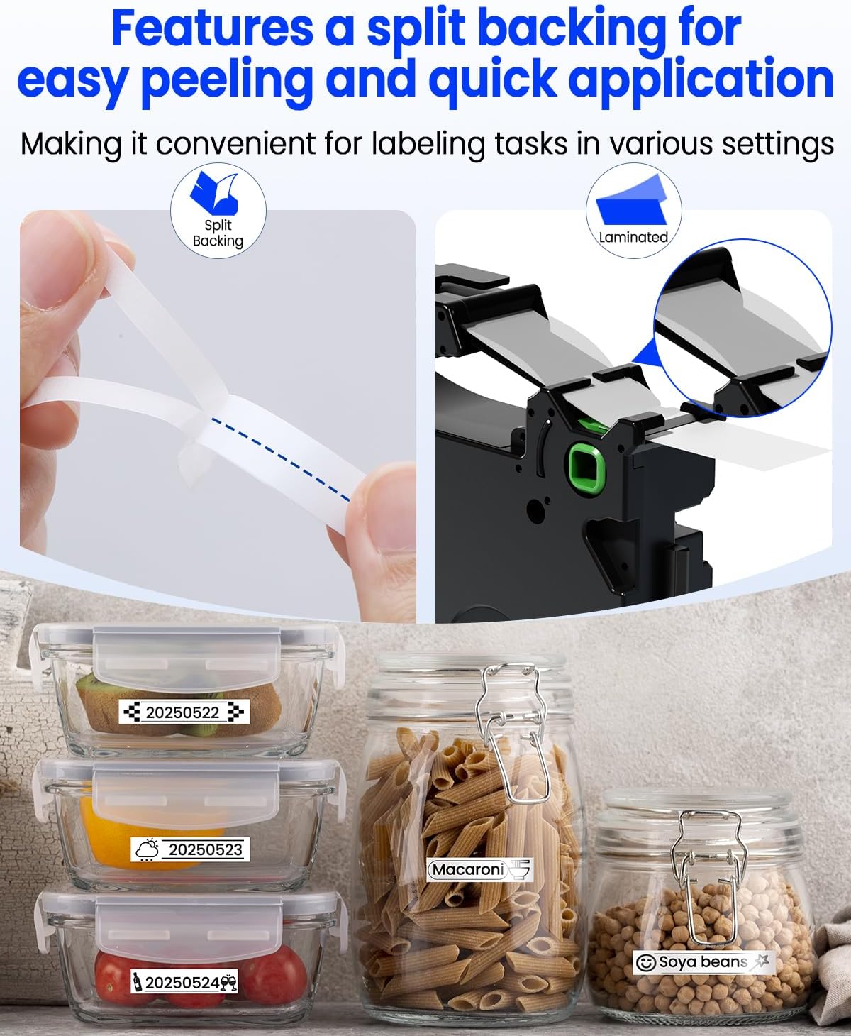 12 mm 0.47 Laminated White Tape, Replacement for Brother P Touch Label Maker Tape TZe-231 1/2" Black on White, TZE231 for PT-D210 D220 H110 D400 D410 D600 D610BT, 12mm x 8m, 10-Pack - Image 4