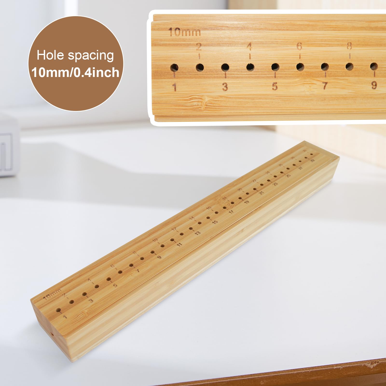 32 cm Punzonadora de Encuadernación de madera,con un punzón y cuna para manualidades,Punzonadora de Madera para Juego de Carpetas de Encuadernación