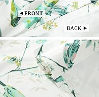 Vista 133 de VOGOL Cenefas con patrón de pájaros para ventanas de cocina, cenefa texturizada de lino con estampado floral y pájaros para ventanas pequeñas