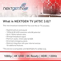 Vista 12 de GE Hover Antena de TV digital HD amplificada, antena de TV inteligente de largo alcance, diseño fácil de montar en la parte superior, compatible