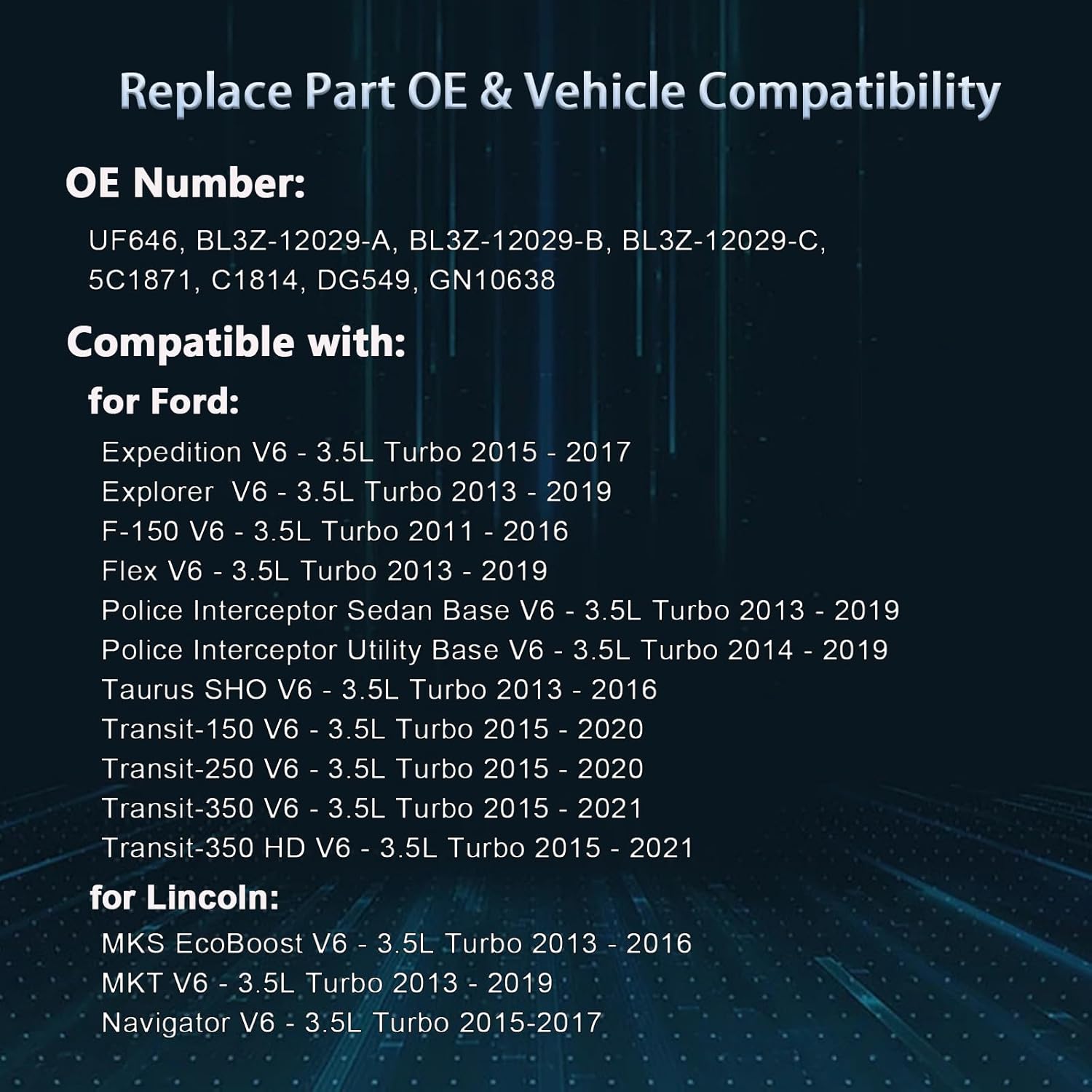 Ignition Coils UF646 6 Packs for Ford F150 3.5L EcoBoost 2011-2016 Expedition Explorer 13-19 Flex Taurus Transit-150 MKS MKT Navigator Replace BL3Z-12029-C DG549