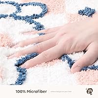 Vista 5 de Tapete de baño con diseño de animales lindos, 20 x 31 pulgadas, extra suave y absorbente, lavable a máquina, antideslizante para bañera, ducha