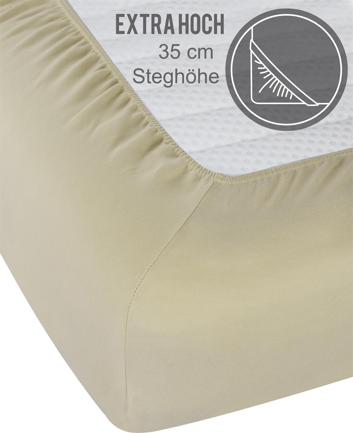 Bambus Spannbettlako 4-Jahreszeiten – Weich, Atmungsaktiv, Größe 140-160 X 200 X 30 Cm, Weiß