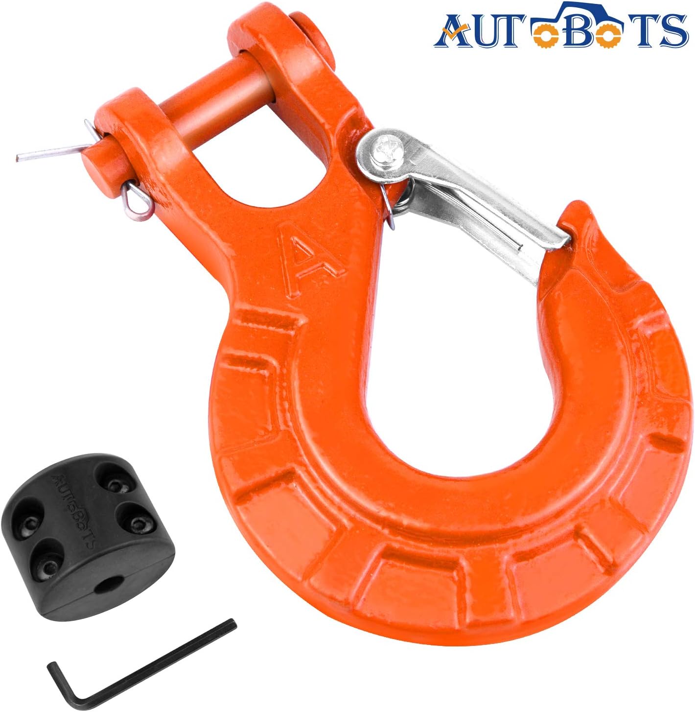 AUTOBOTS 3/8" Winch Cable Hook Set, Heavy Duty Steel Grade 70 Latch Clevis