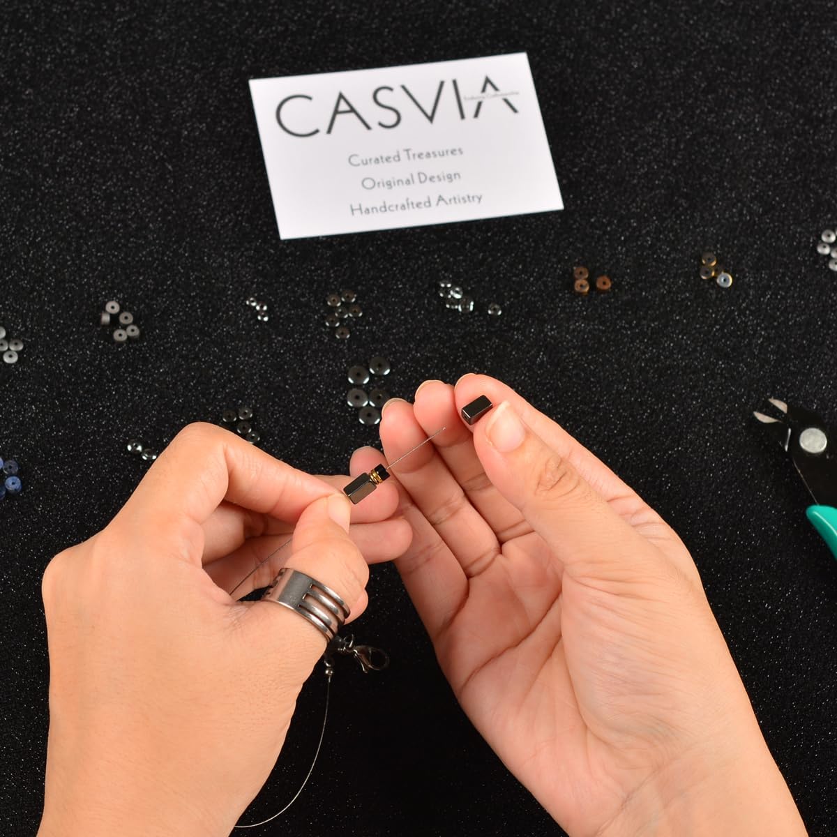 GritChain Handmade Hematite & Obsidian Mens Bracelet – Adjustable chakra mens Jewelry, Easy to Wear, Infuses Stability & Focus, Ideal Gift for Dads & Friends on Birthdays - Image 5