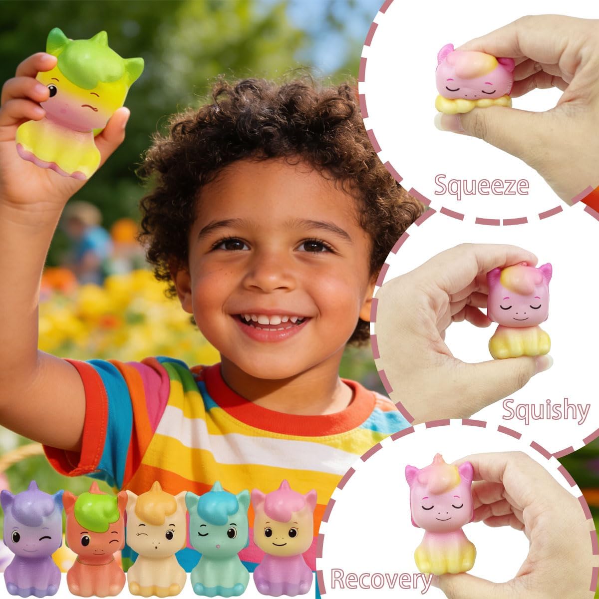 24 Pack Prefilled Easter Eggs with Unicorn Slow Rising Squishy Toys Inside for Kids Girls Boys Easter Basket Stuffers Gifts Unicorn Party Favors