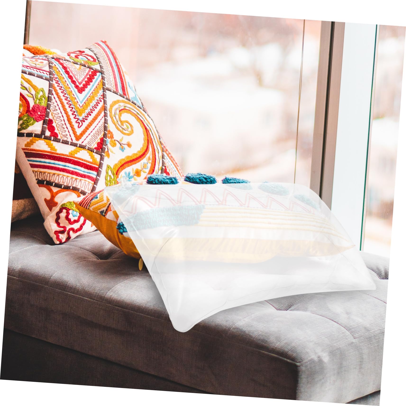 MAGICLULU 3pièces Coussin Gonflable Transparent Oreiller Pratique pour Camping Et Voyage Confort Ajustable Coussin De Relaxation Portable