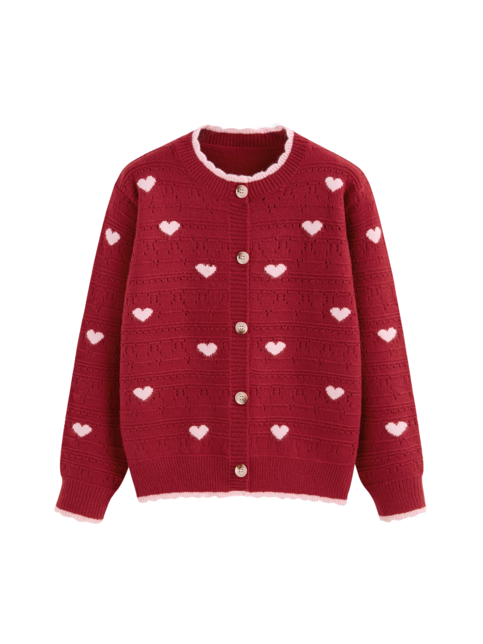 Cardigan Sweaters for Women Trendy Cute Sweaters Long Sleeve Crew Neck Heart Print Cardigans Spring Fall Outfits-image-48