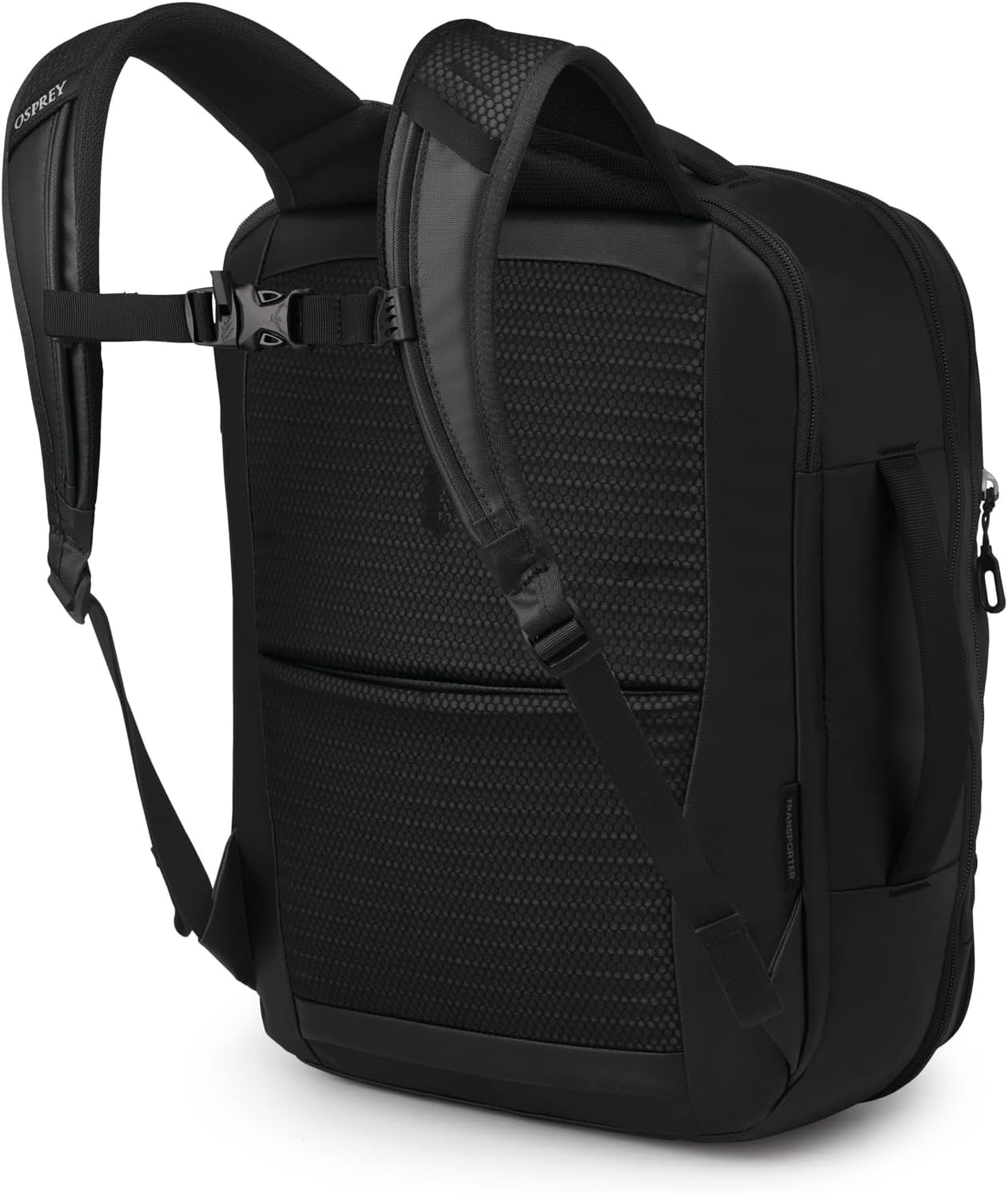 Osprey Transporter 26+6 Travel Pack - Expandable Personal Item Backpack with Laptop Sleeve - Lightweight Daypack, Raven Black