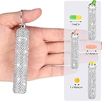 Vista 3 de Tioncy Pastillero portátil para llavero con diamantes de imitación, pequeño con purpurina, impermeable, con brillantina, de aluminio, reutilizable