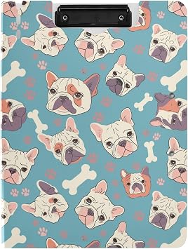Clipboard Folder French Bulldog Bree A4 Folder Clipboard Foldable Clipboards A4 Double Binder Filefolder for Office Document School Work