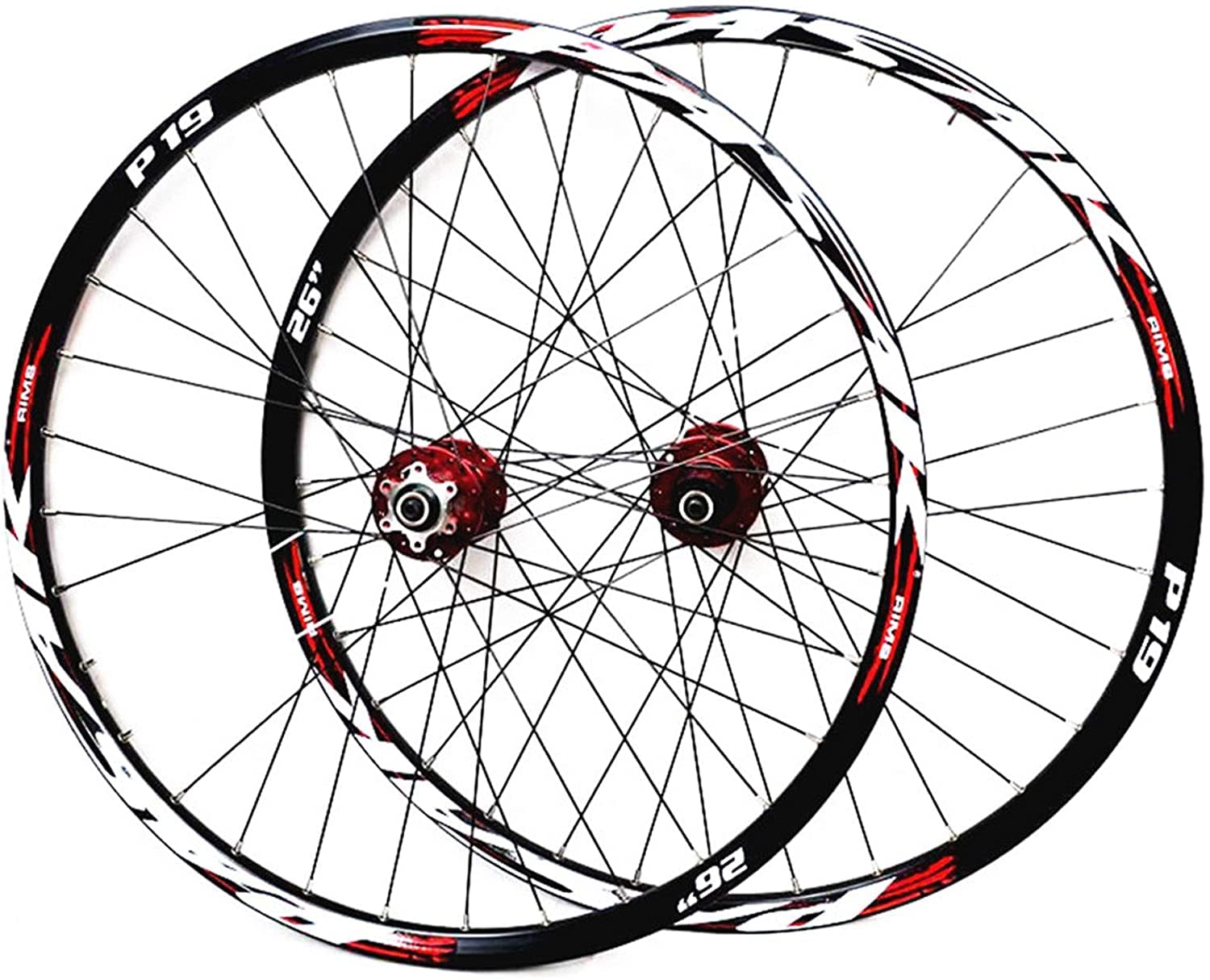 Amdieu Wheelset Ruedas de Bicicleta de montaña 26/27.5/29 Pulgadas, 32 h de aleación de Doble Pared Cassette Cubo de Cubo Sellado Freno de Disco de rodamiento QR 7-11 Velocidad MTB Ruedas Road Wheel
