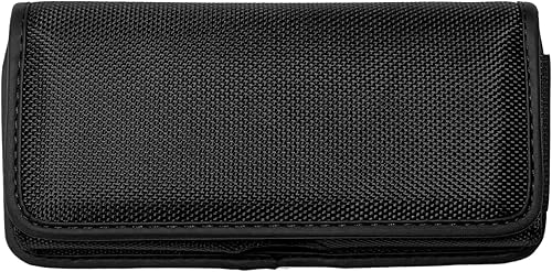 Miniatura 6 de Funda de nailon para iPhone 12131415 Pro, Cricket Debut, Calypso 12, Nokia C100, Samsung S22 5G S10, funda horizontal de lona para cintura con clip