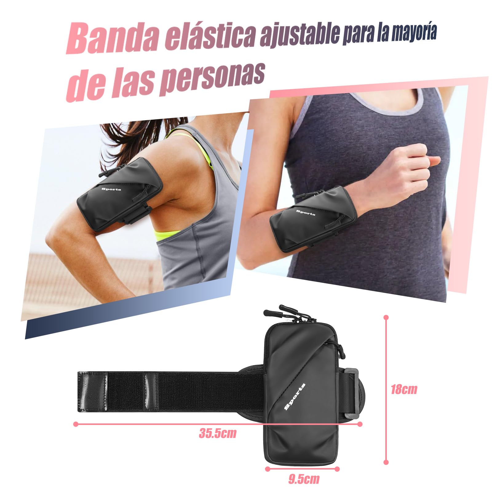 Brassard de course imperméable pour sports de plein air, s'adapte à l'iPhone et à tous les téléphones portables, utilisation pour la course, la marche, la randonnée et le cyclisme