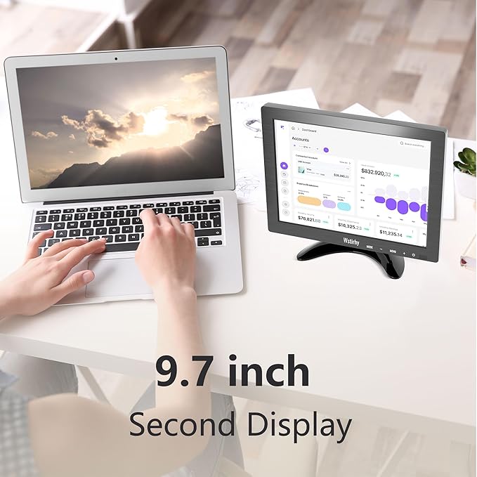 Monitor Portátil 9.7 Pulgadas 1024x768 con HDMI VGA USB miniatura 3