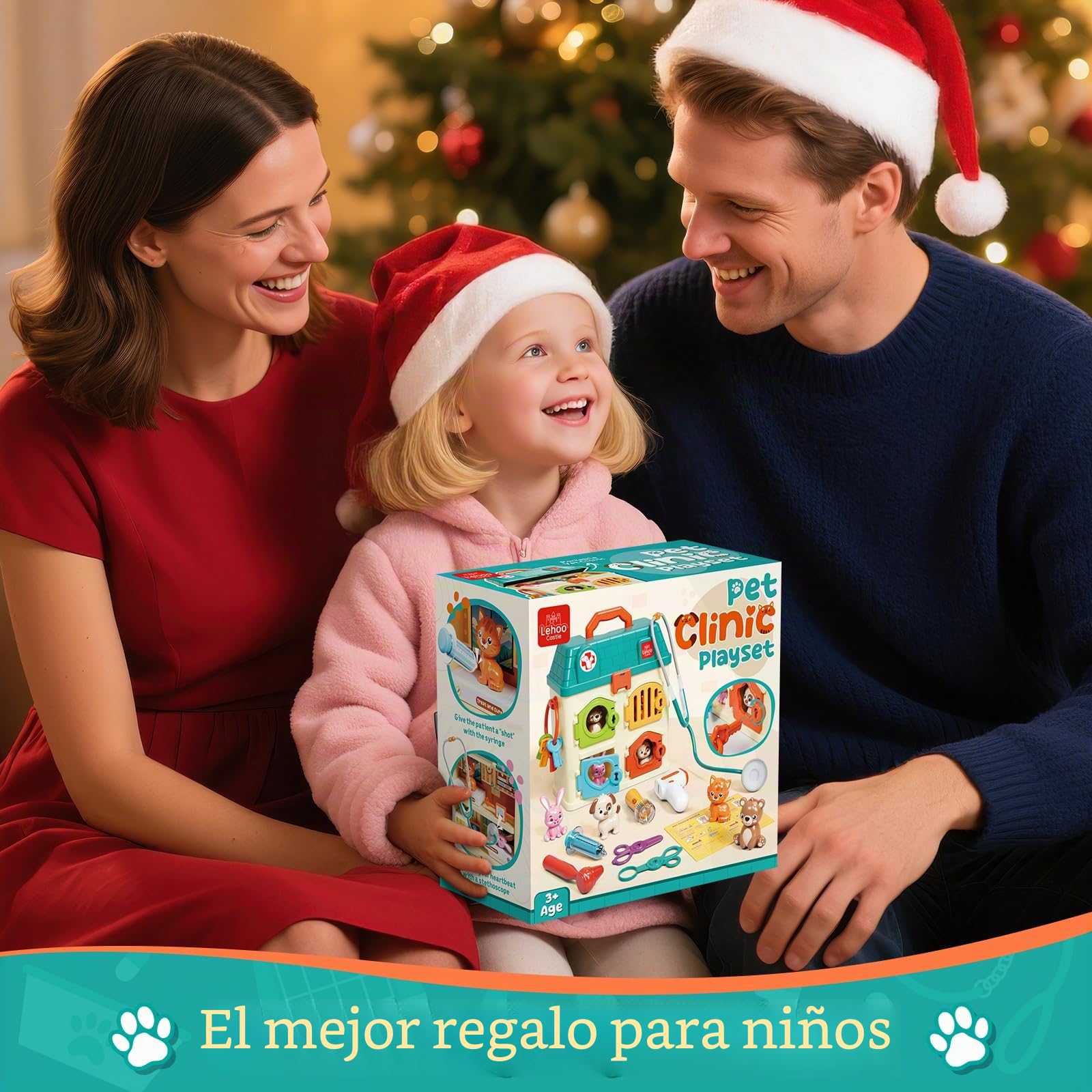 Lehoo Castle Maletin Medico Juguete, Veterinario Juguete, Kit Medico Infantil con Luces y Sonido, Juguetes Niños 3 Años