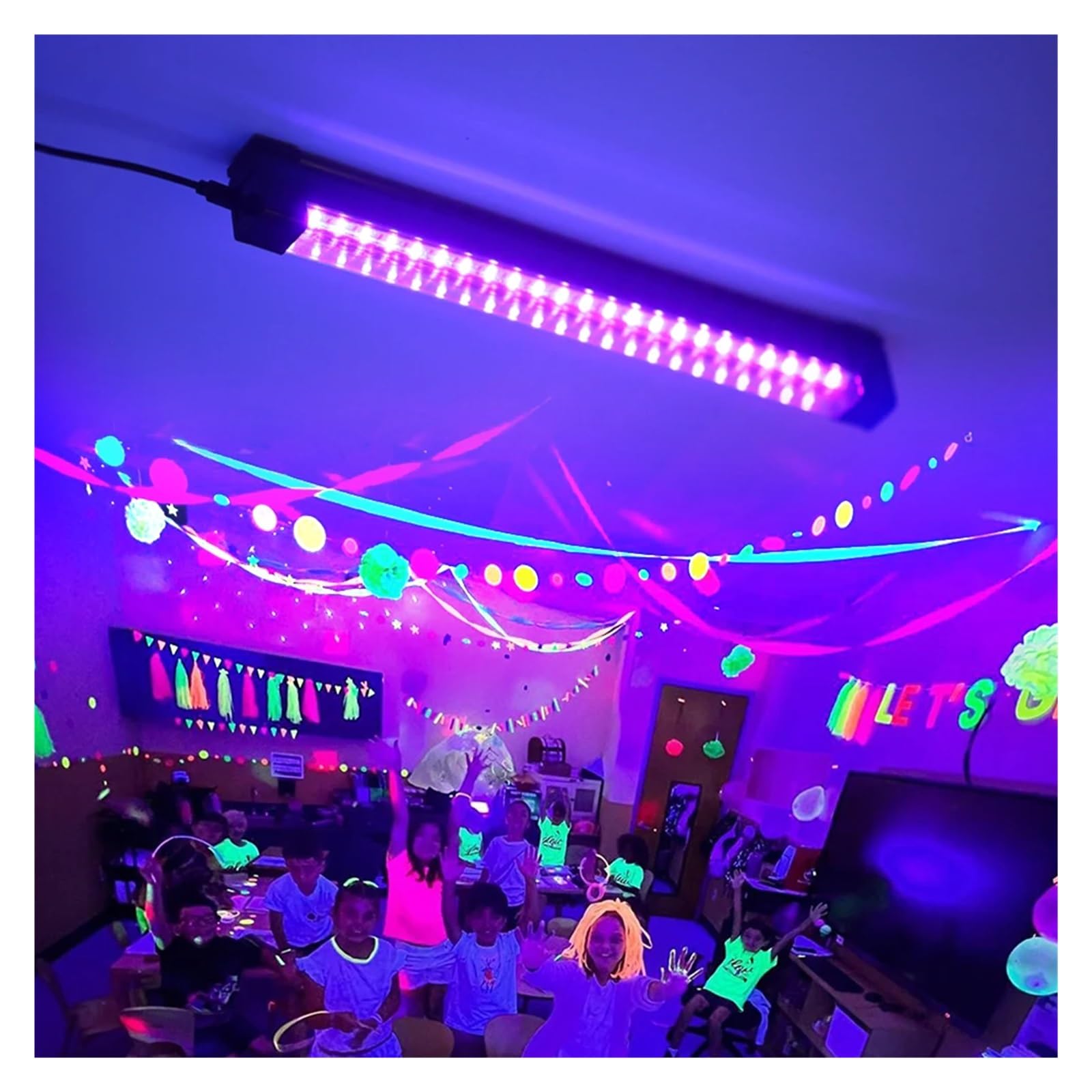 2 Stück/Set USB UV-LED Schwarzlicht T8 Schwarzlichtleiste 395 nm 400 Fluoreszierende Party-Disco-UV-Lampe Röhre UV-Streifen Weit verbreitet