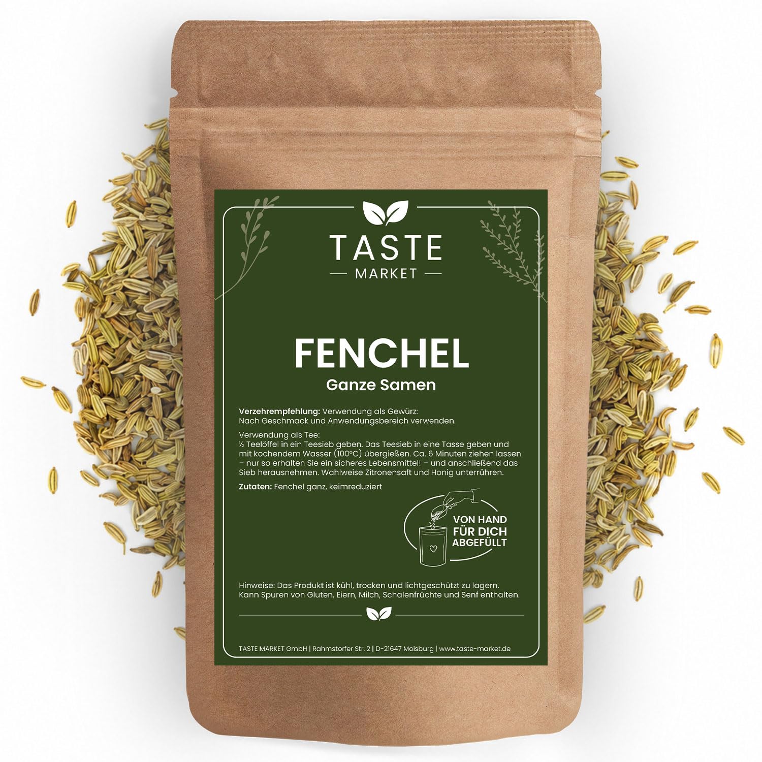 5 kg GRÖSSENAUSWAHL Fenchel ganz | Fenchelsamen | Fenchel Samen | Aromatisch | Fencheltee | Tee Gewürz
