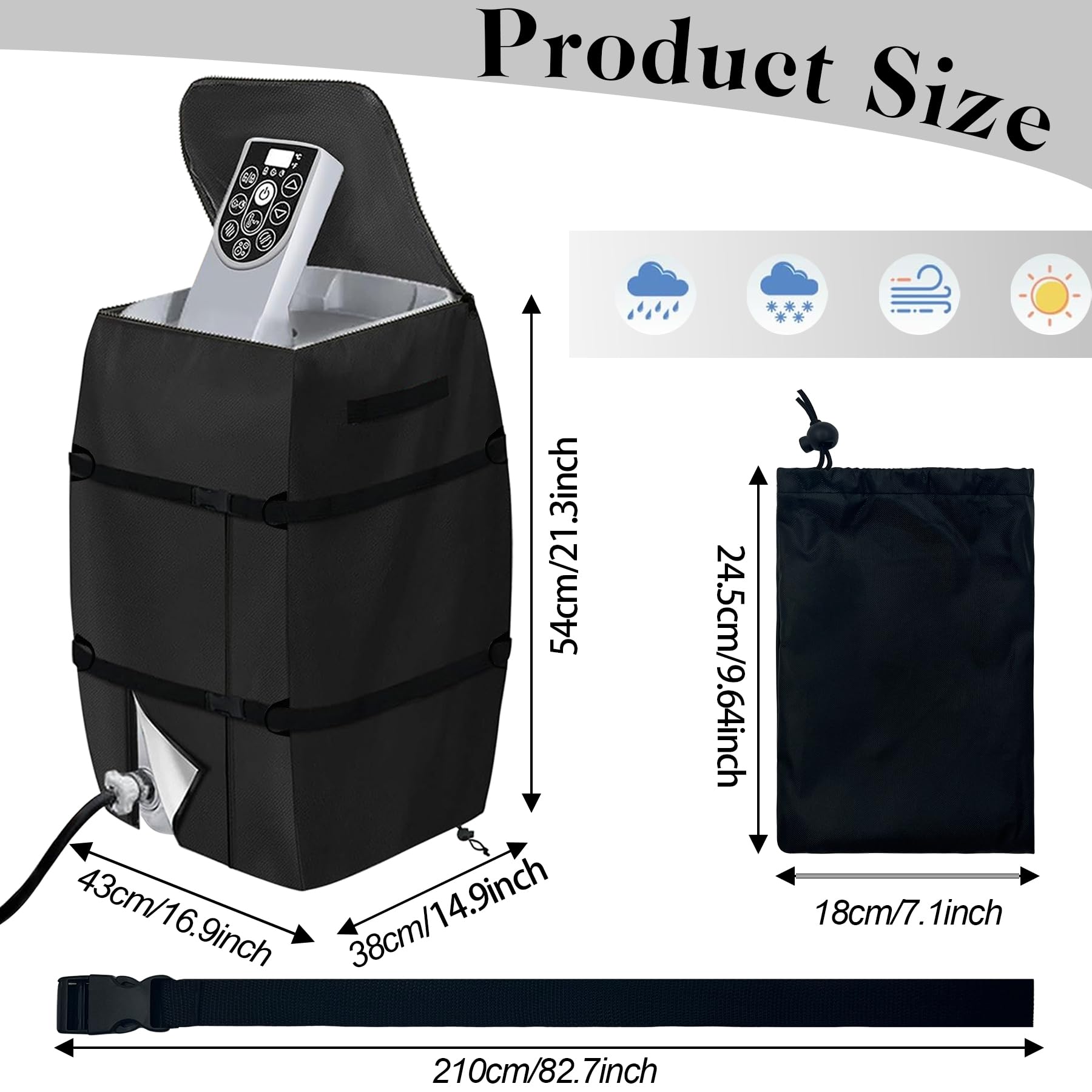 Heavy Duty Waterproof Hot Tub Pump Cover Fits Many Brands - 2