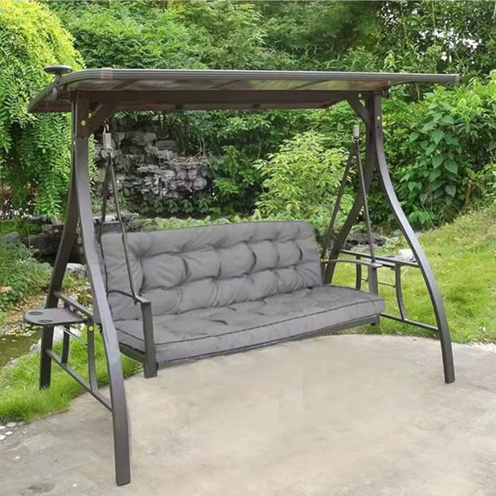 Copertura del Cuscino della Sedia Appesa, Copertura del Cuscino Lavabile della Sedia Dell'Oscillazione, 2 Persone Seater Wicker Rattan Swing Seat Pads per Patio Garden Outdoor Indoor,1