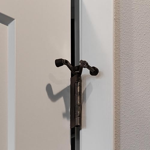 Miniatura 6 de Design House 181859 - Tope de puerta con bisagra gigante, 5 unidades, goma a juego, bronce aceitado