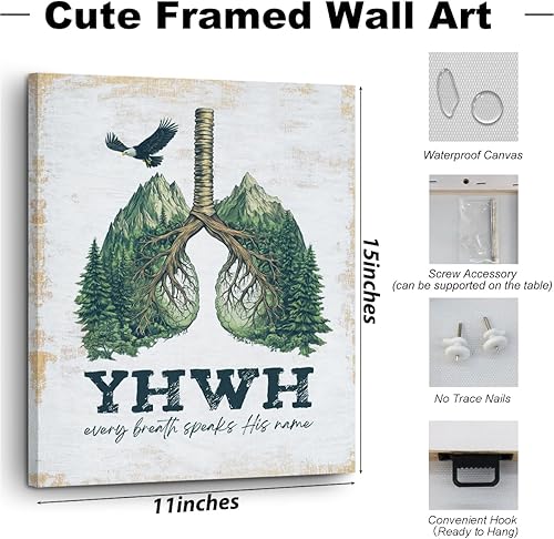 Miniatura 2 de Retro Christian Faith Canvas Wall Art Wall Decor, Inspirational Spiritual Bible Verse Religious Gifts for Women Men Framed Print Poster Artwork for