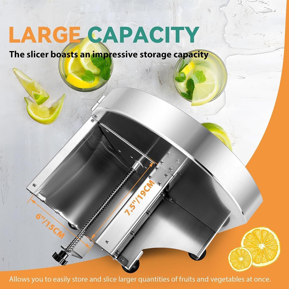 Cortador de verduras comercial: grosor ajustable de 0 a 12 mm, hoja de acero inoxidable, cortador de alimentos profesional para el hogar y el restaurante