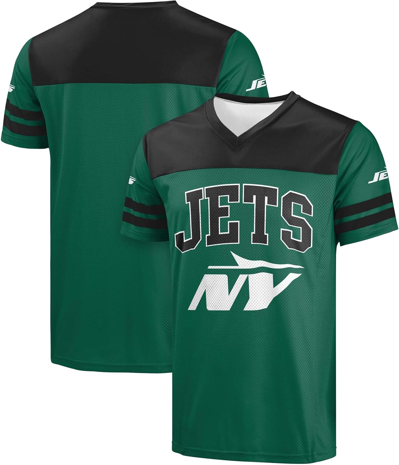 FOCO NFL Men's Officially Licensed Primary Logo Team Color Wordmark Game Day V-Neck Football Top