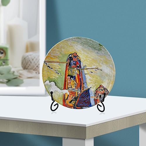 Miniatura 7 de Soporte para platos, soporte de placa de 10 pulgadas para exhibición, caballete de hierro negro de mesa para fotos, marco de fotos, obras de arte,