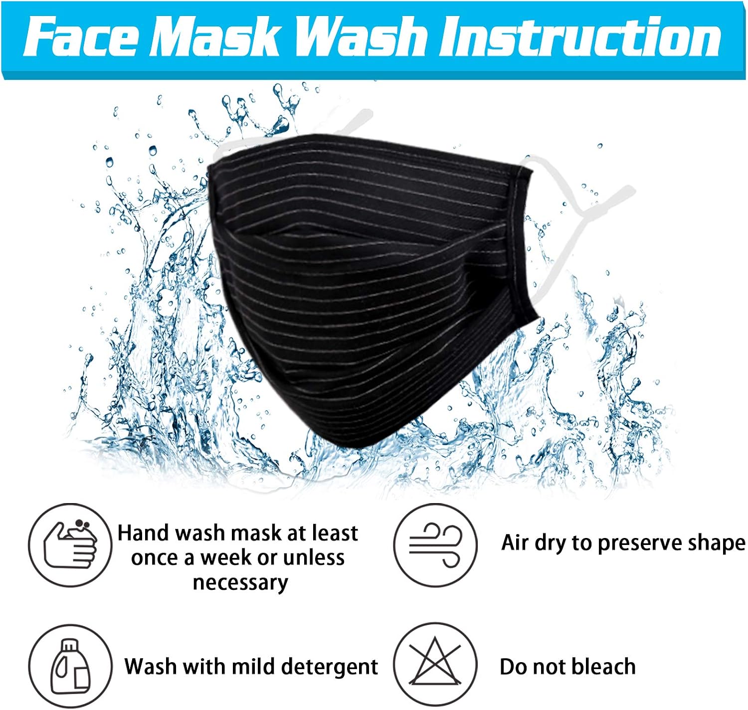 Genovega Stylish Face Mask with Adjustable Ear Loops, Folding Breathable Decorative Facemask for Women Man