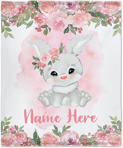 Miniatura 57 de Manta personalizada con diseño de jirafa y elefante, manta de franela suave, acogedora y ligera con nombre para sofá, cama, sofá, regalo, unisex