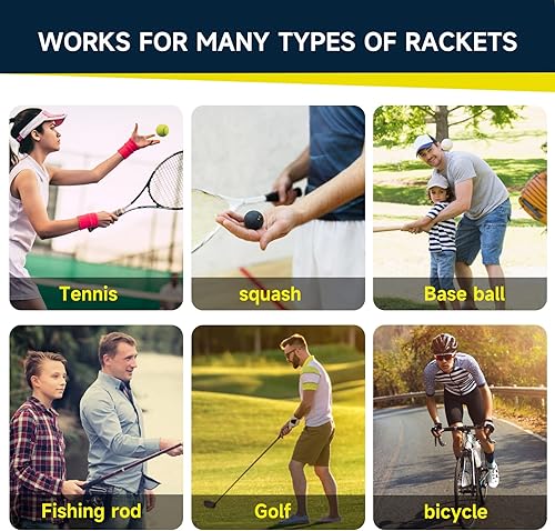 Miniatura 7 de Cinta de agarre para raqueta de tenis, precortada para raqueta de tenis que se mantiene seca y absorbe el sudor con comodidad aterciopelada para