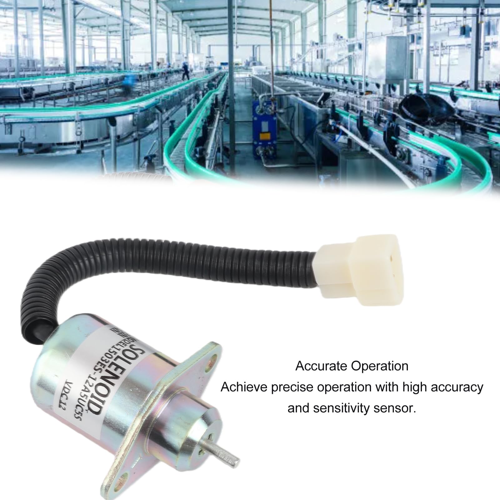 Válvula solenoide de cierre de de 12 V 1503es 12a5uc5s Generador antiinterferencias preciso Solenoide de parada de apagado de para reemplazo