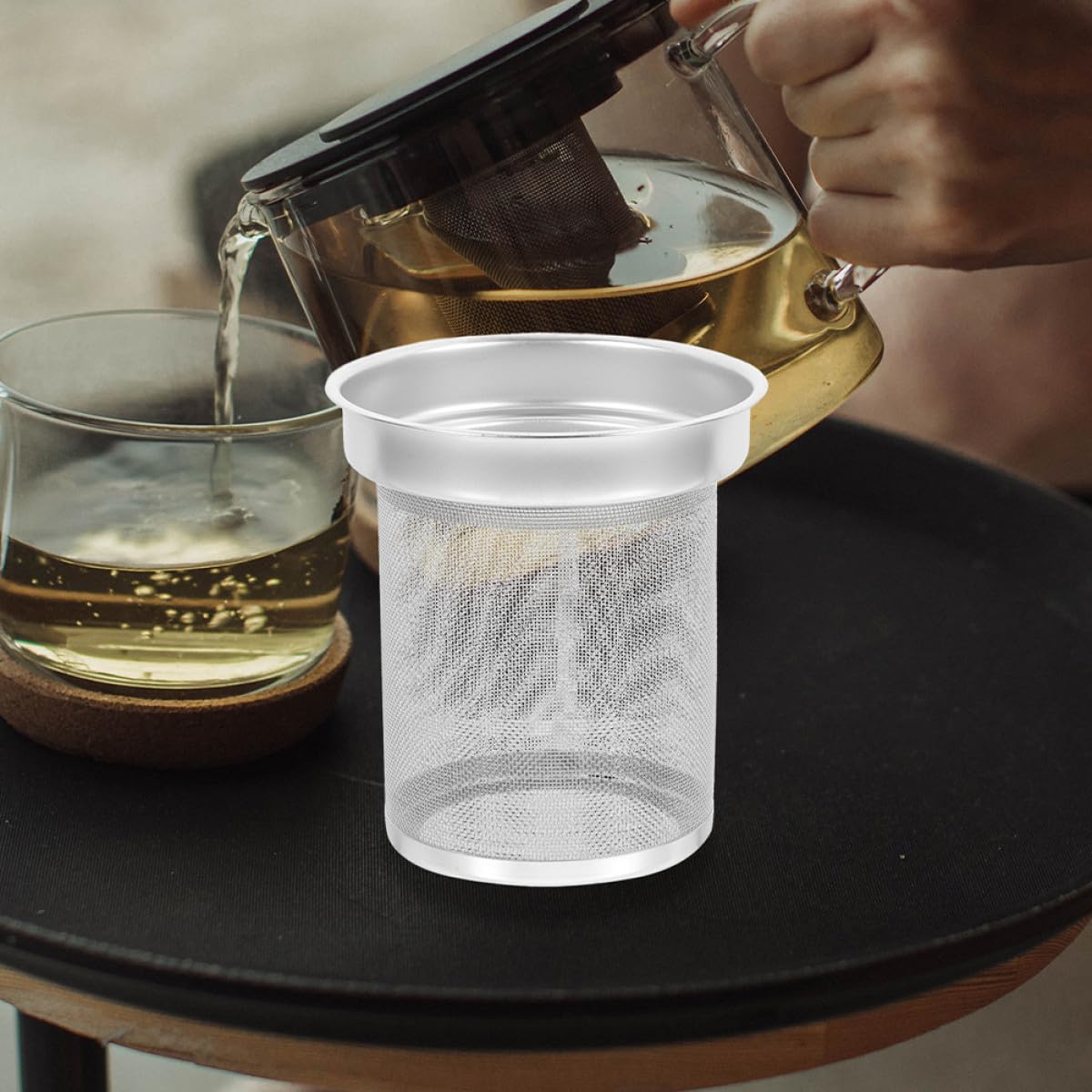 BESTonZON Edelstahl Teesieb für Teekanne mit Feinem Siebfilter Langlebig und Rostfrei für Freunde Des Teegenusses Wiederverwendbarer Teefilter