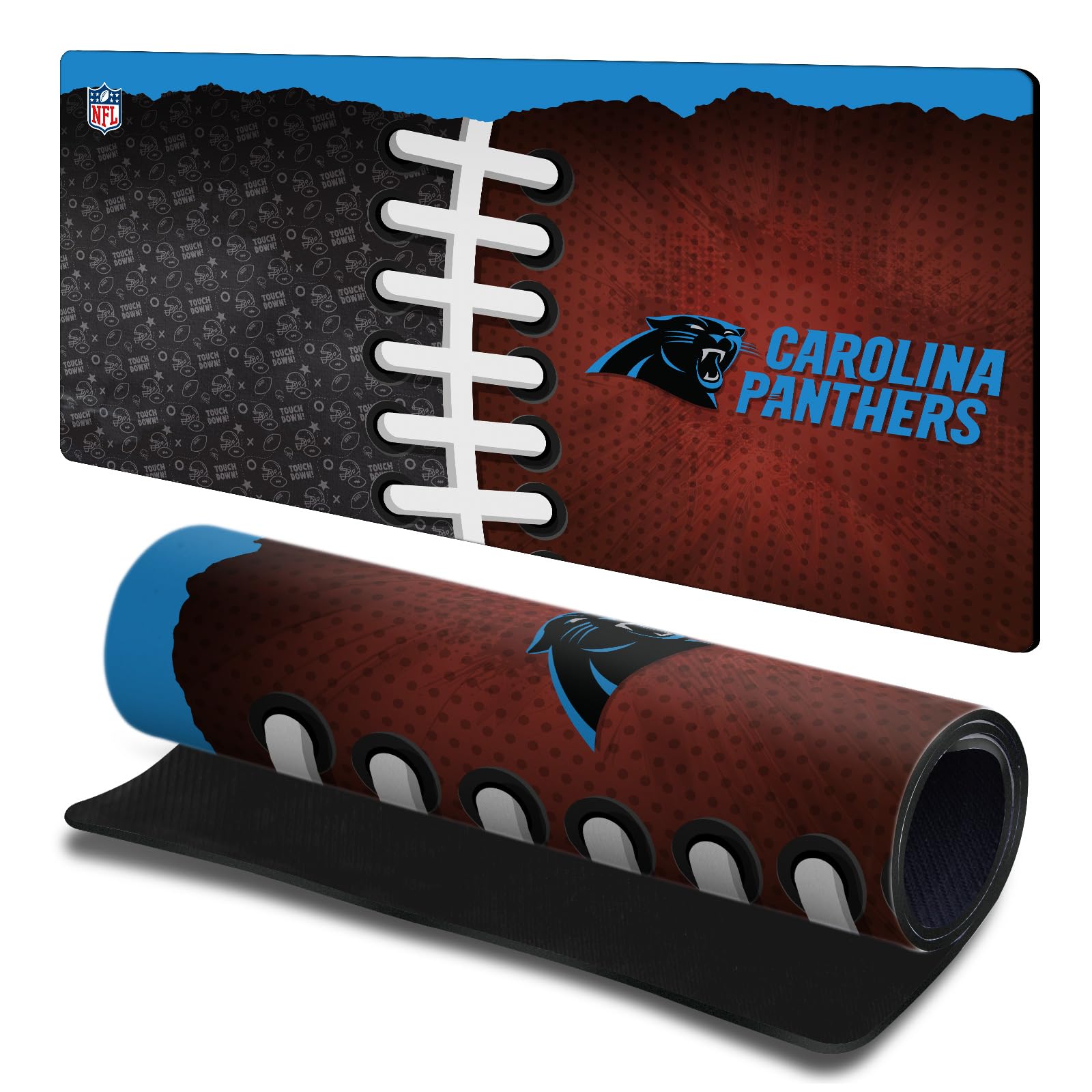 Head Case Designs Officially Licensed NFL Football Patterns Carolina Panthers 23.62 x 11.81 x 0.12 inches (600 x 300 mm) - L Gaming Office Desk PC Keyboard Mouse Mat Pad