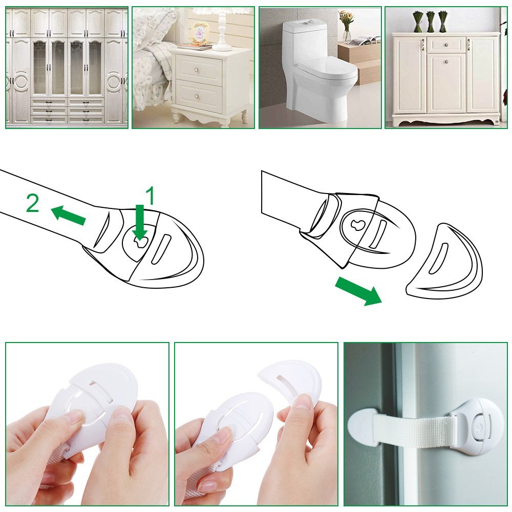 Rovtop 36 Pcs kit de Seguridad para Bebés, 12 Protectores de Esquina de Silicona, 6 Cierres de Armario, 6 Cerraduras de Cajón, 2 Clips de Puerta, 10 Cubiertas de Protección de Socket