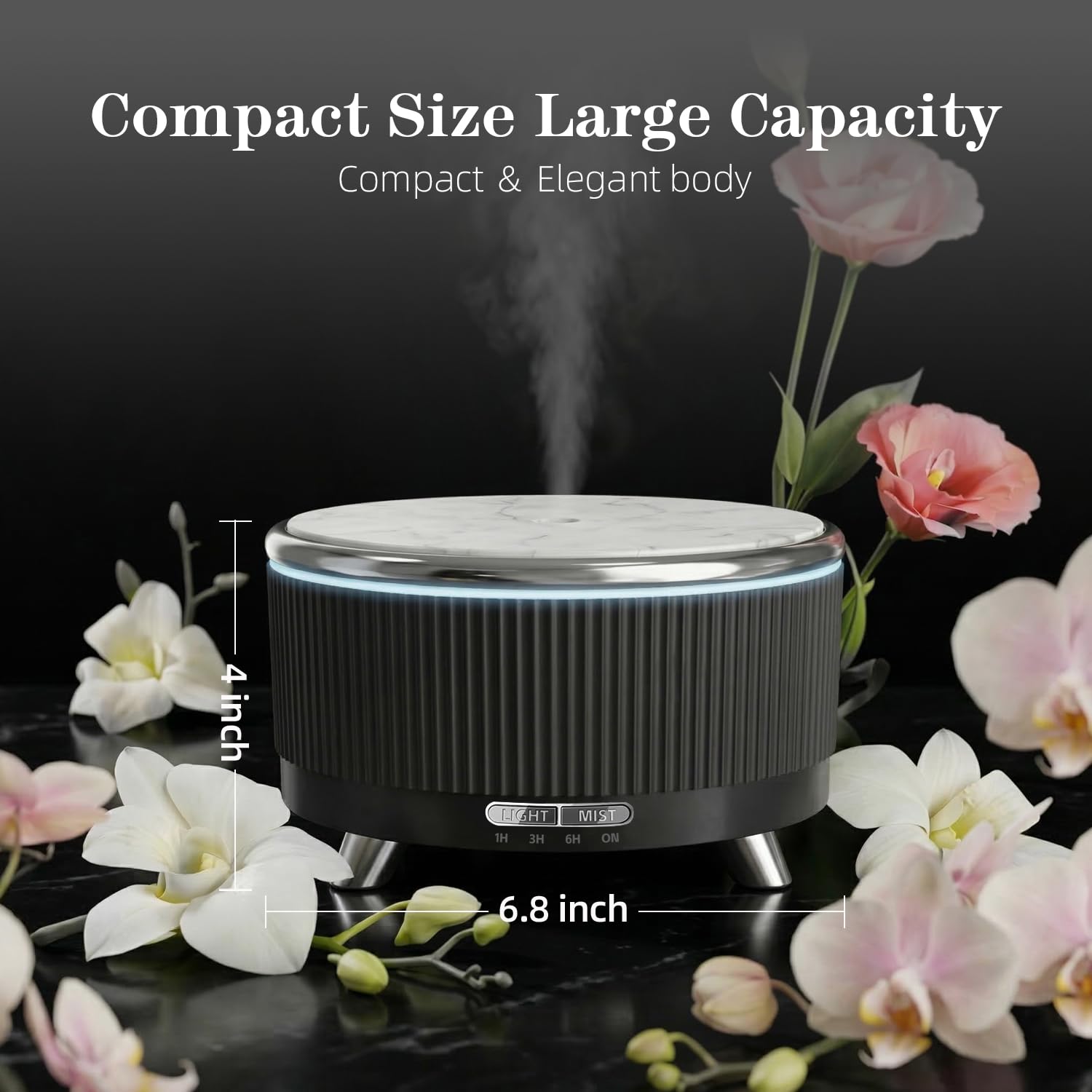 Diffusore di oli essenziali da 500 ml: diffusore di aromi ad ultrasuoni con telecomando per spa, hotel, sala yoga, umidificatore per camera da letto, con luci notturne a 7 colori e spegnimento